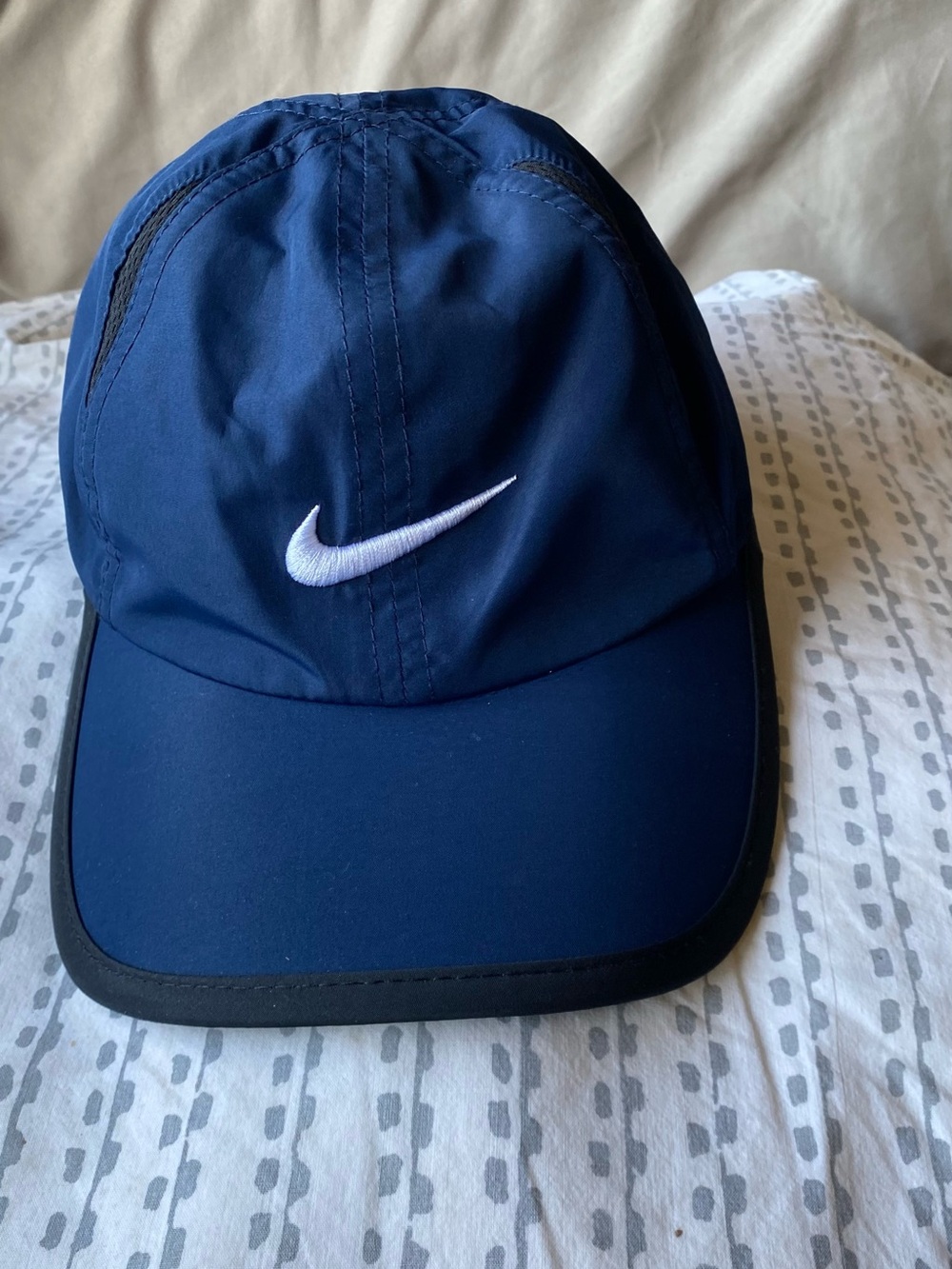 Nike Navy and White Swoosh Running Cap